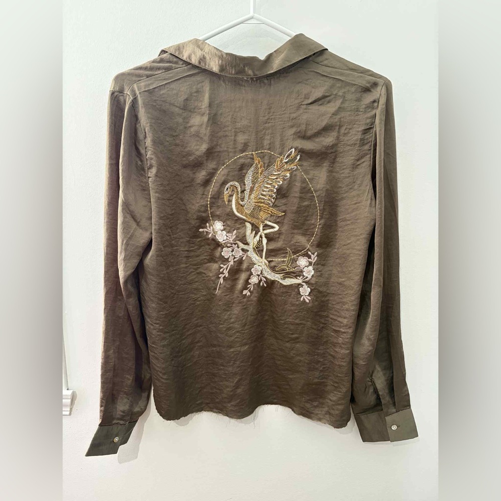 Dex Taupe Satin Blouse
